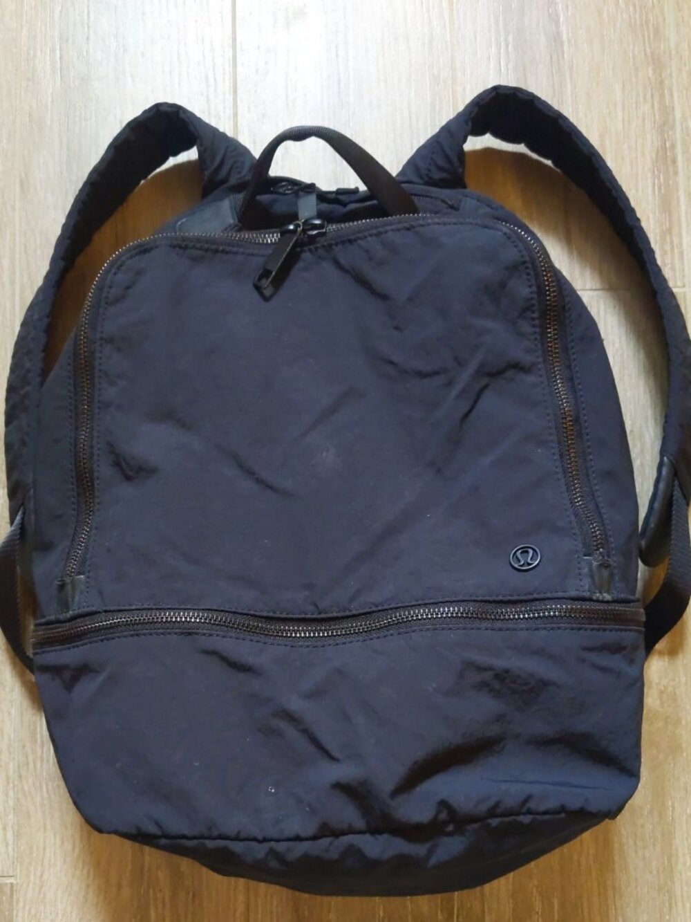 Lululemon Black Nylon City Adventurer Backpack Silver Hardware Travel Gym